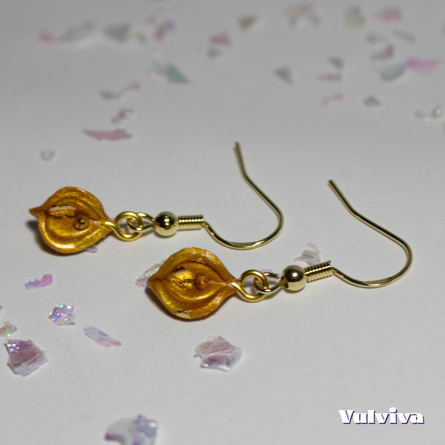 Golden Glittoris Ohrstecker