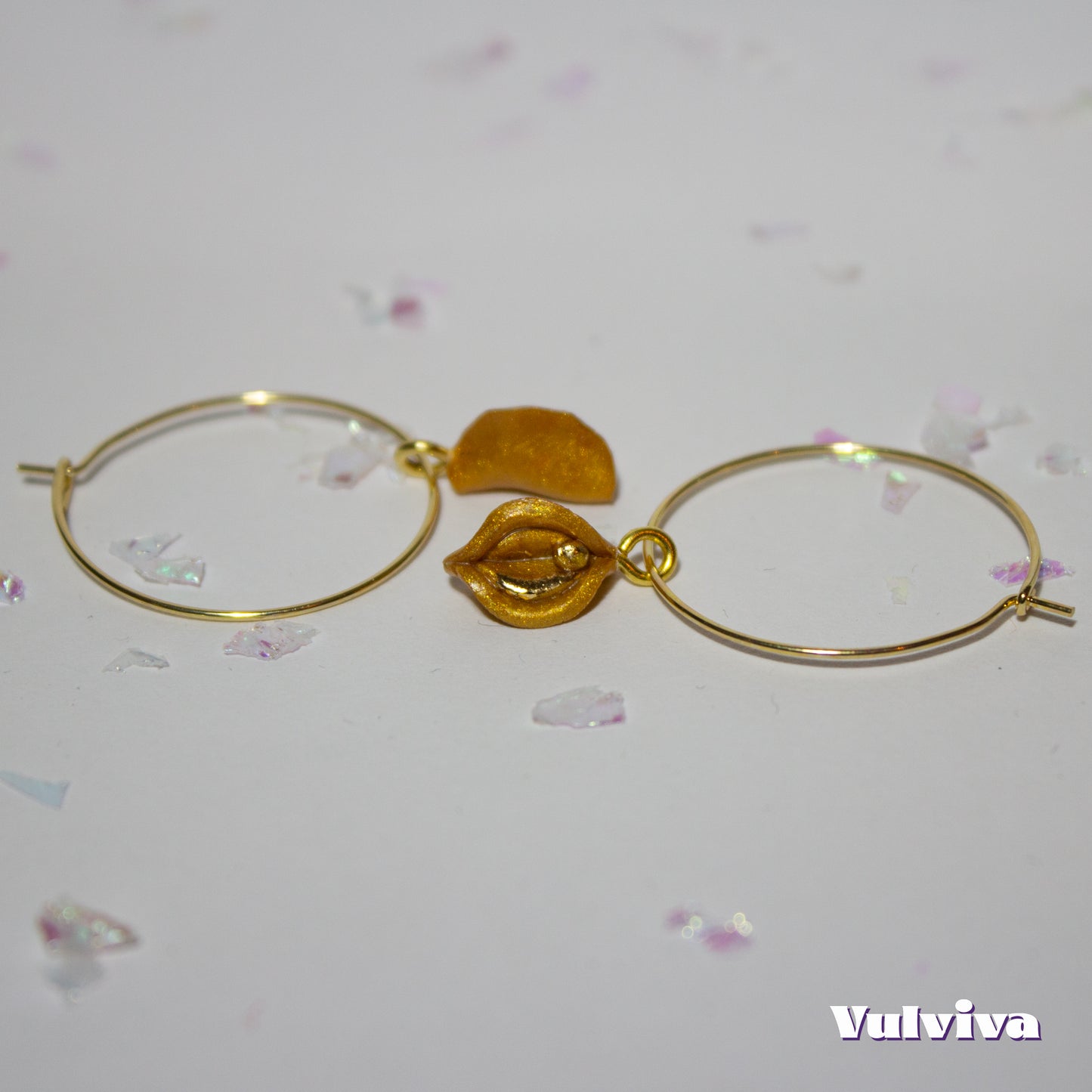 Golden Glittoris Creolen