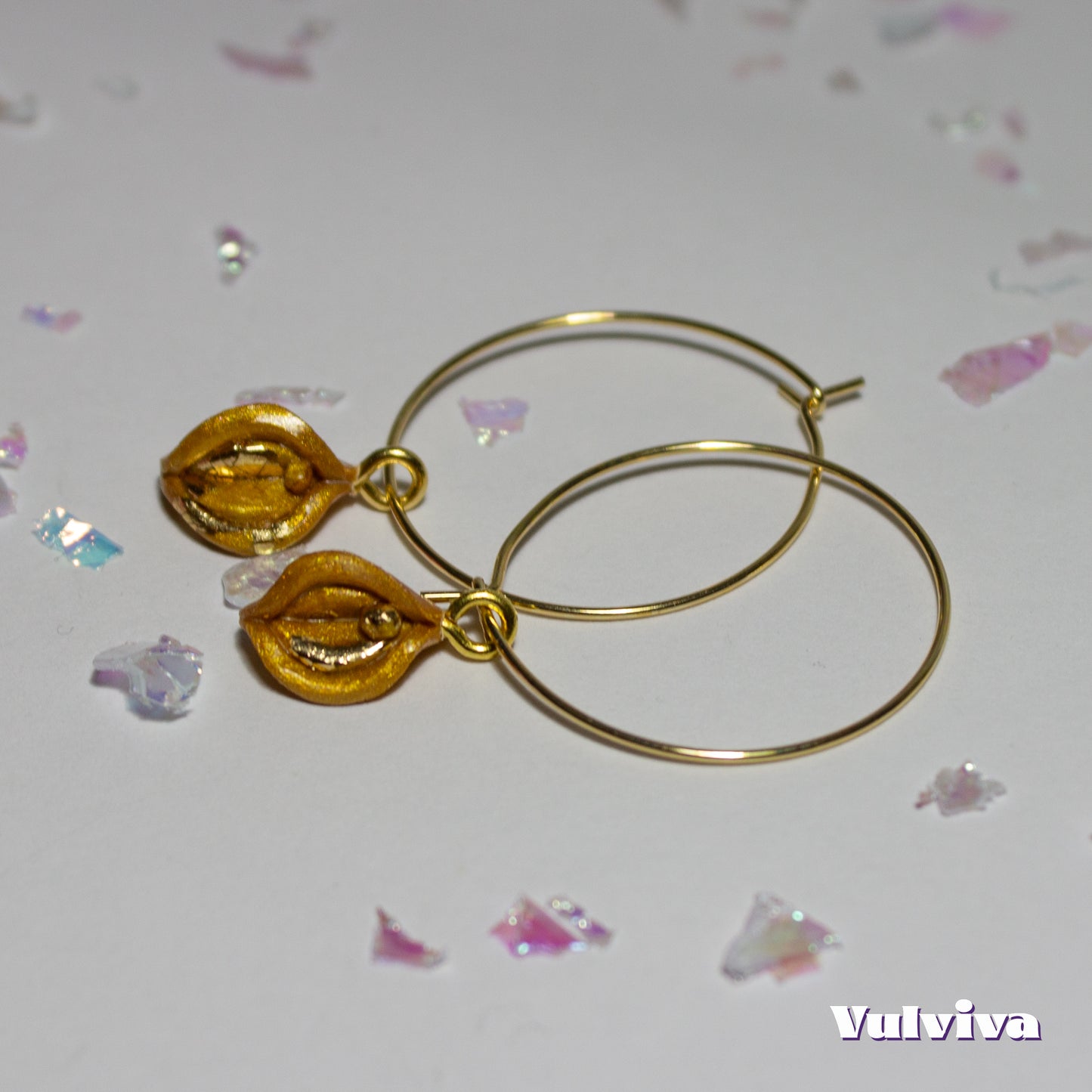 Golden Glittoris Creolen